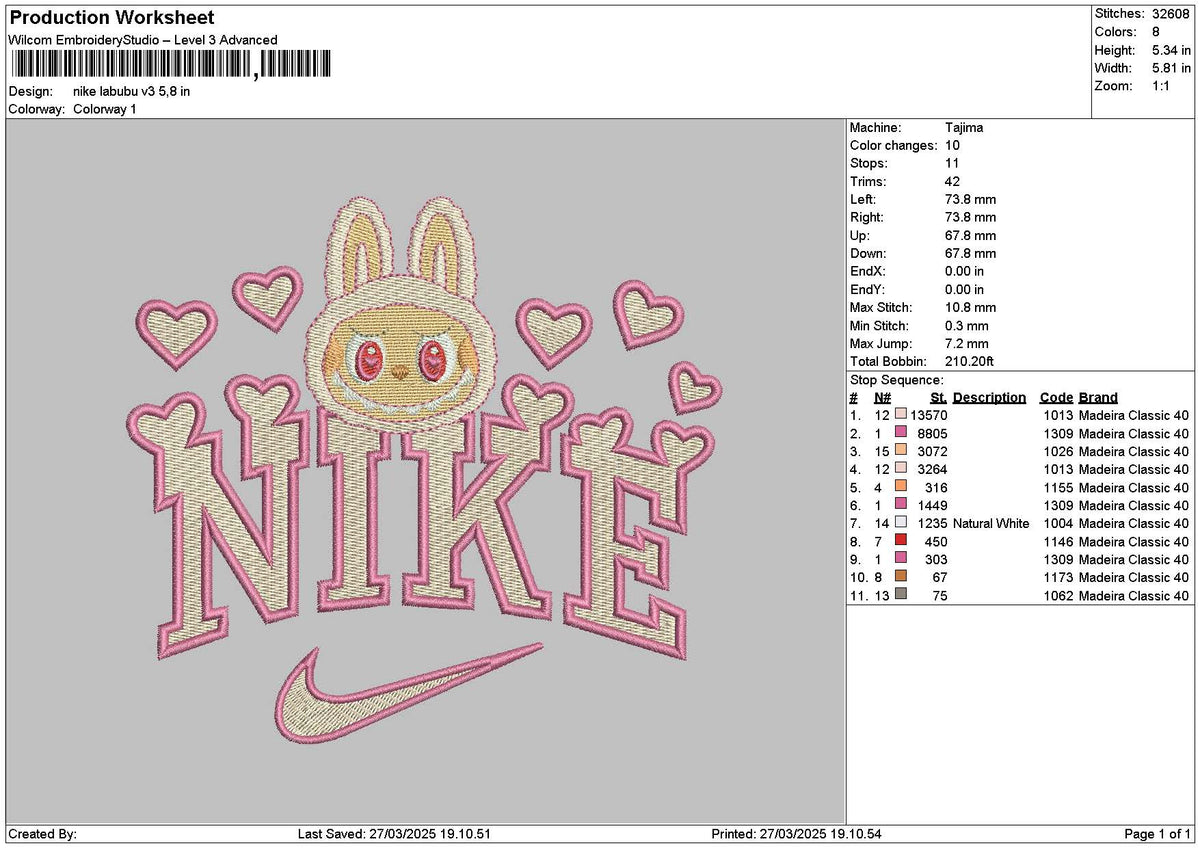 Nike Labu V3 Embroidery File 6 sizes