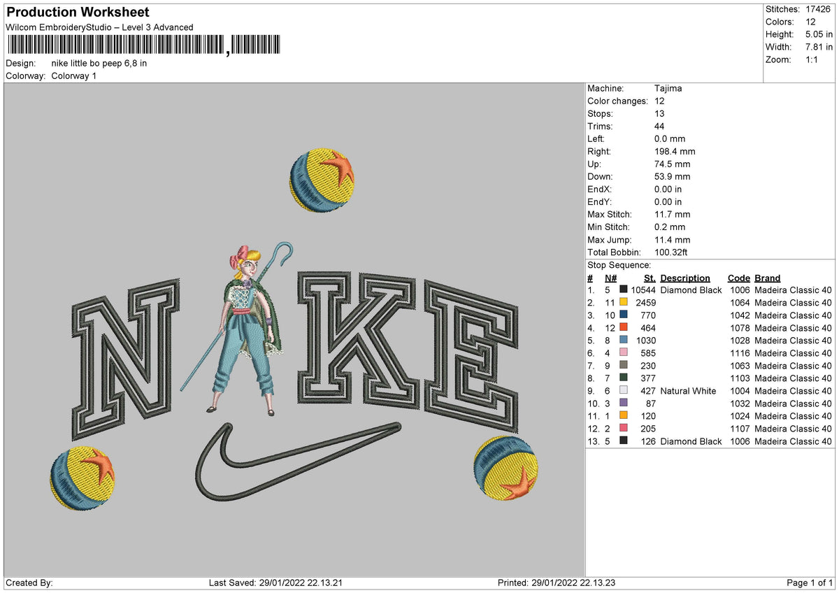 Nike Little Bo Beep Embroidery