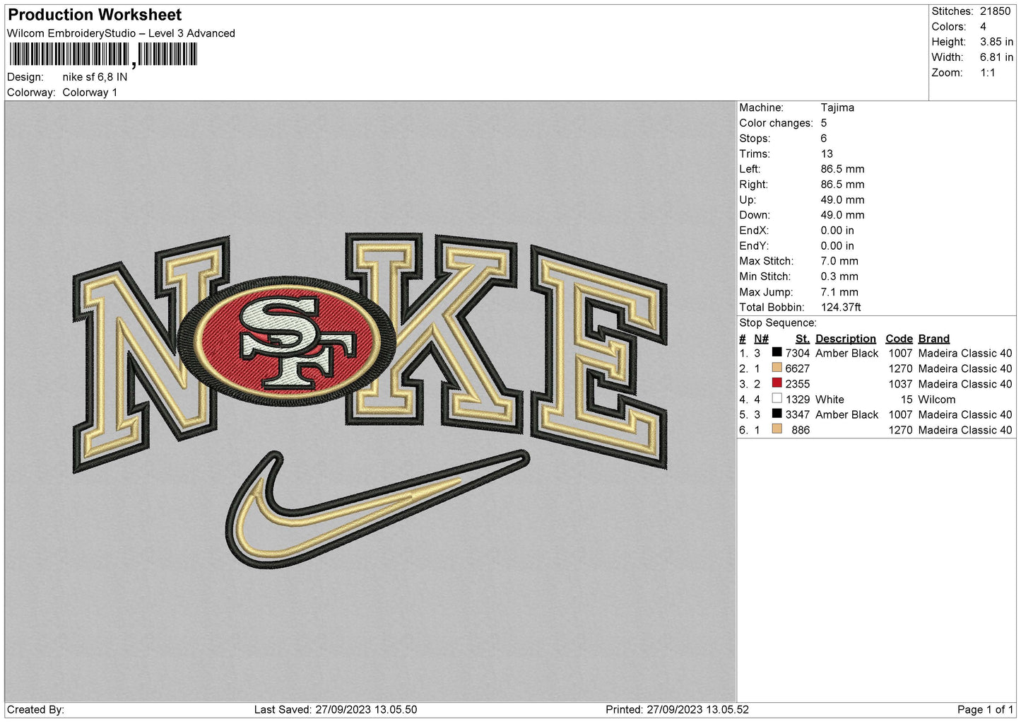 Nike Sf Embroidery File sizes