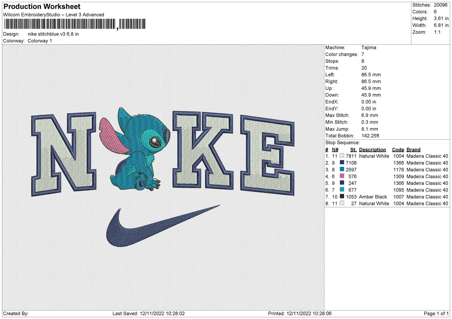 Nike Stitch Blue v3