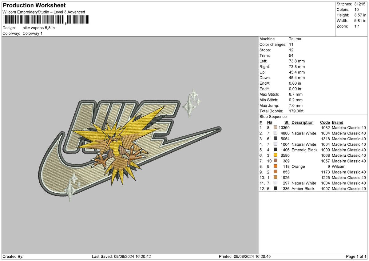 Nike Zepdos 24 Embroidery File 6 sizes