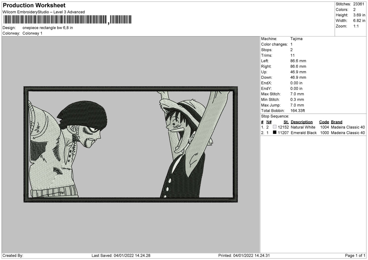 One Piece Rectangle BW