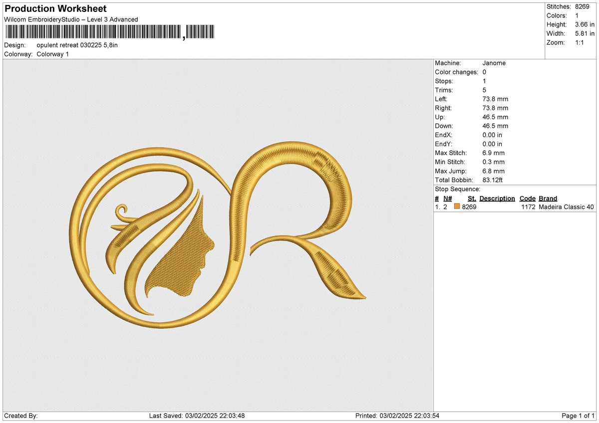 Opulent Retreat 030225 Embroidery File 6 size