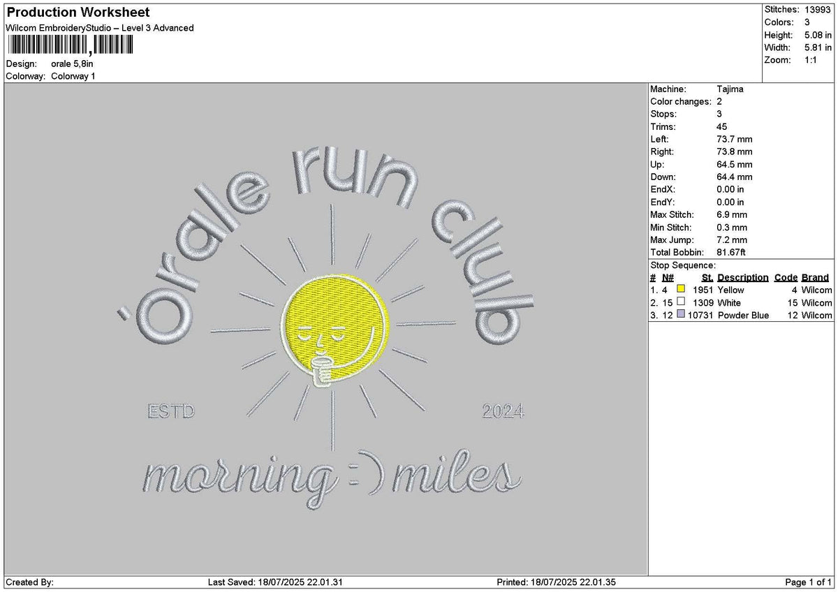 Oraletext Embroidery File 6 sizes