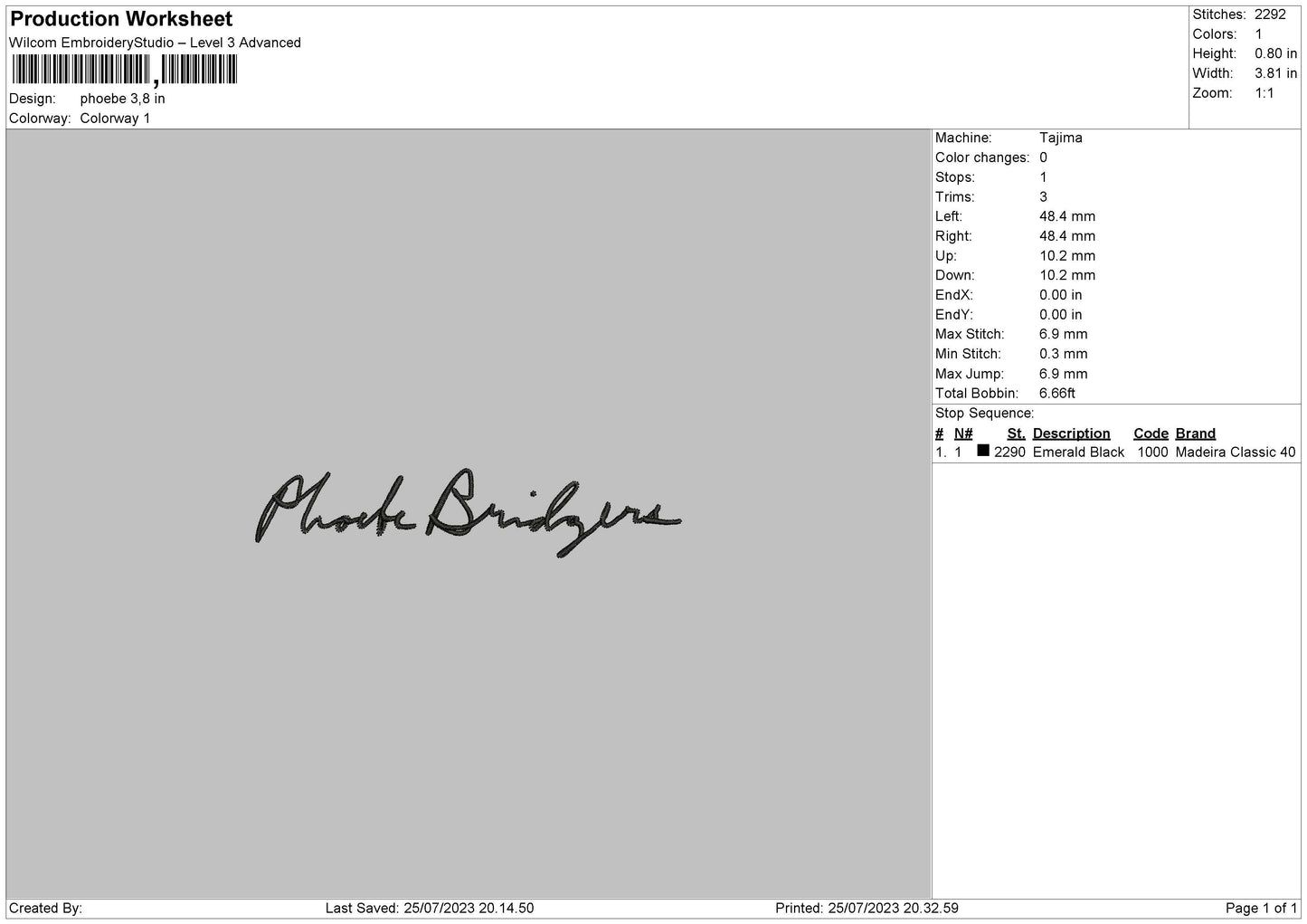 Phoebe B Embroidery File 6 sizes
