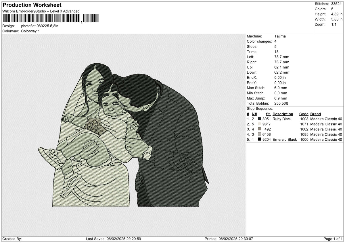 Photoflat 060225 Embroidery File 6 size