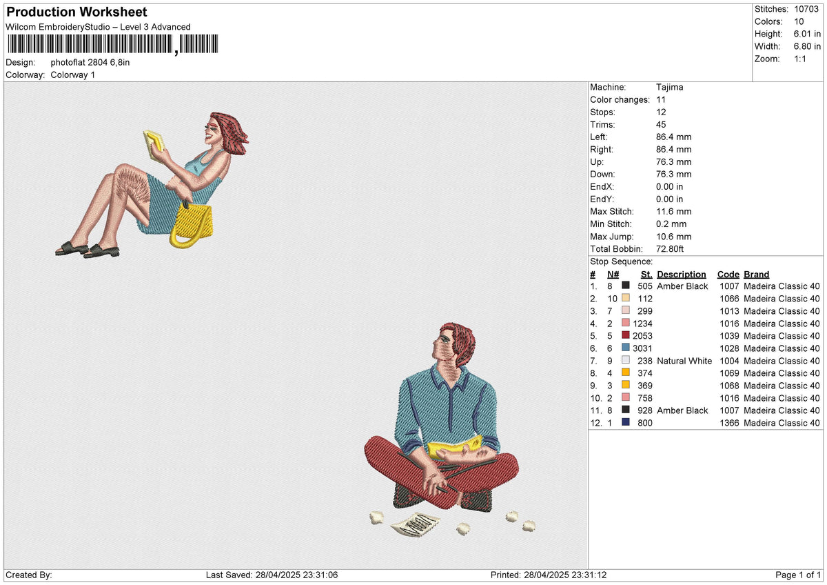 Photoflat 2804 Embroidery File 6 size