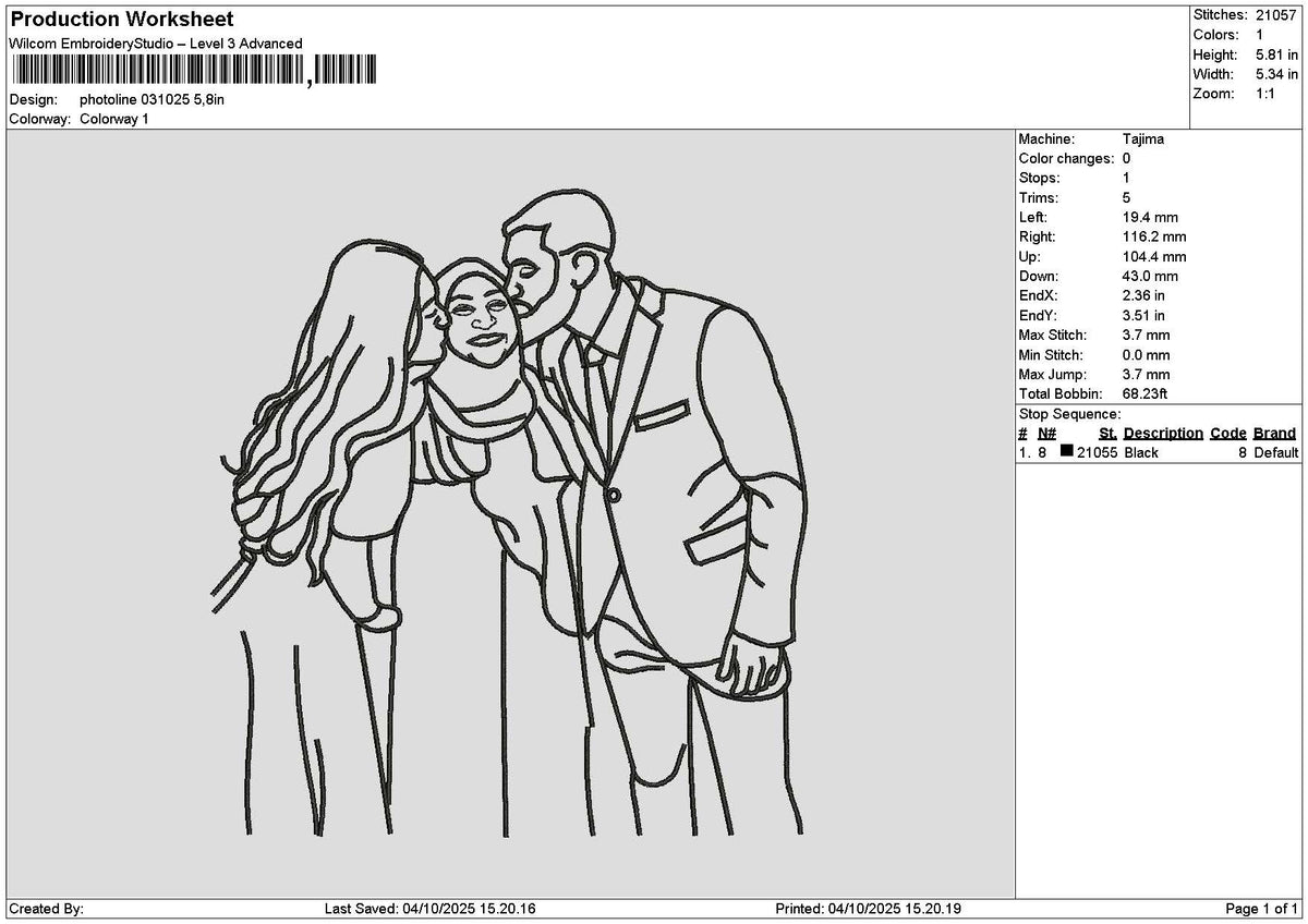Photoline 0310 Embroidery File 6 sizes