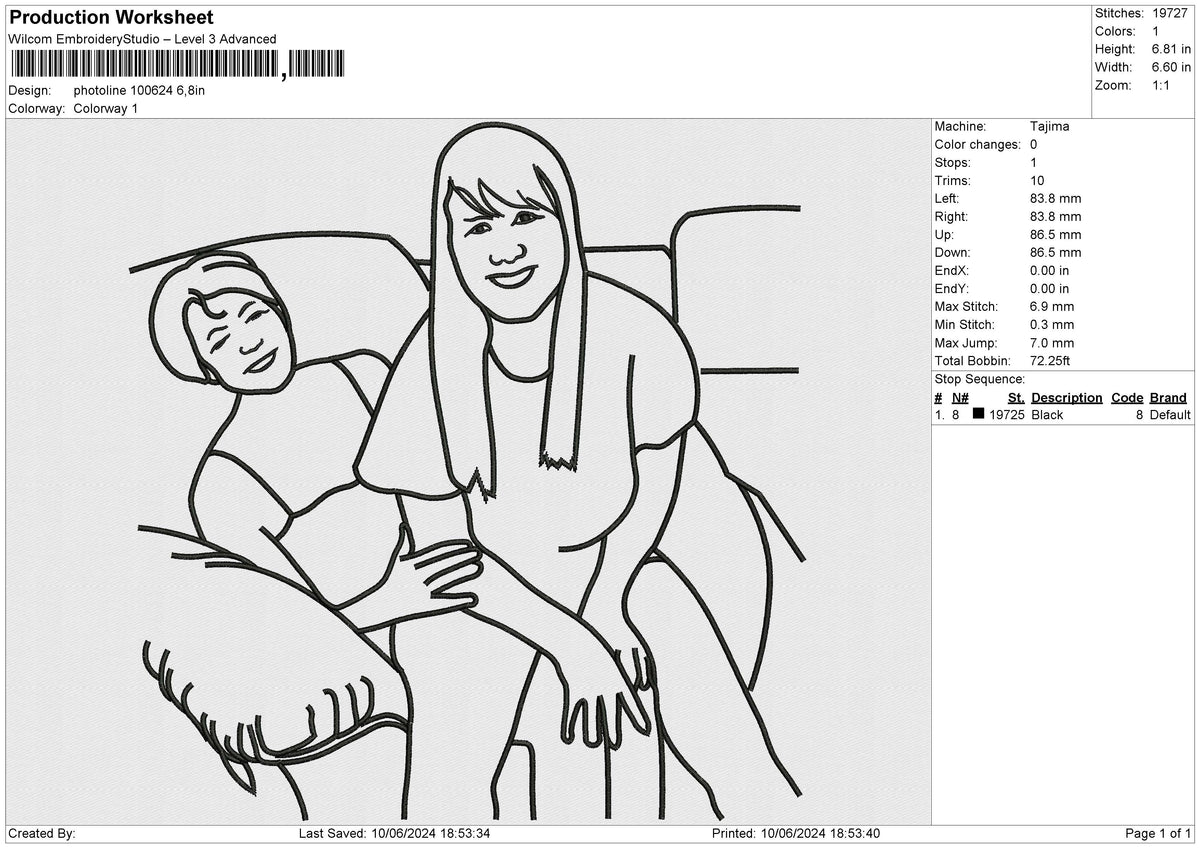 Photoline 100624 Embroidery File 6 size