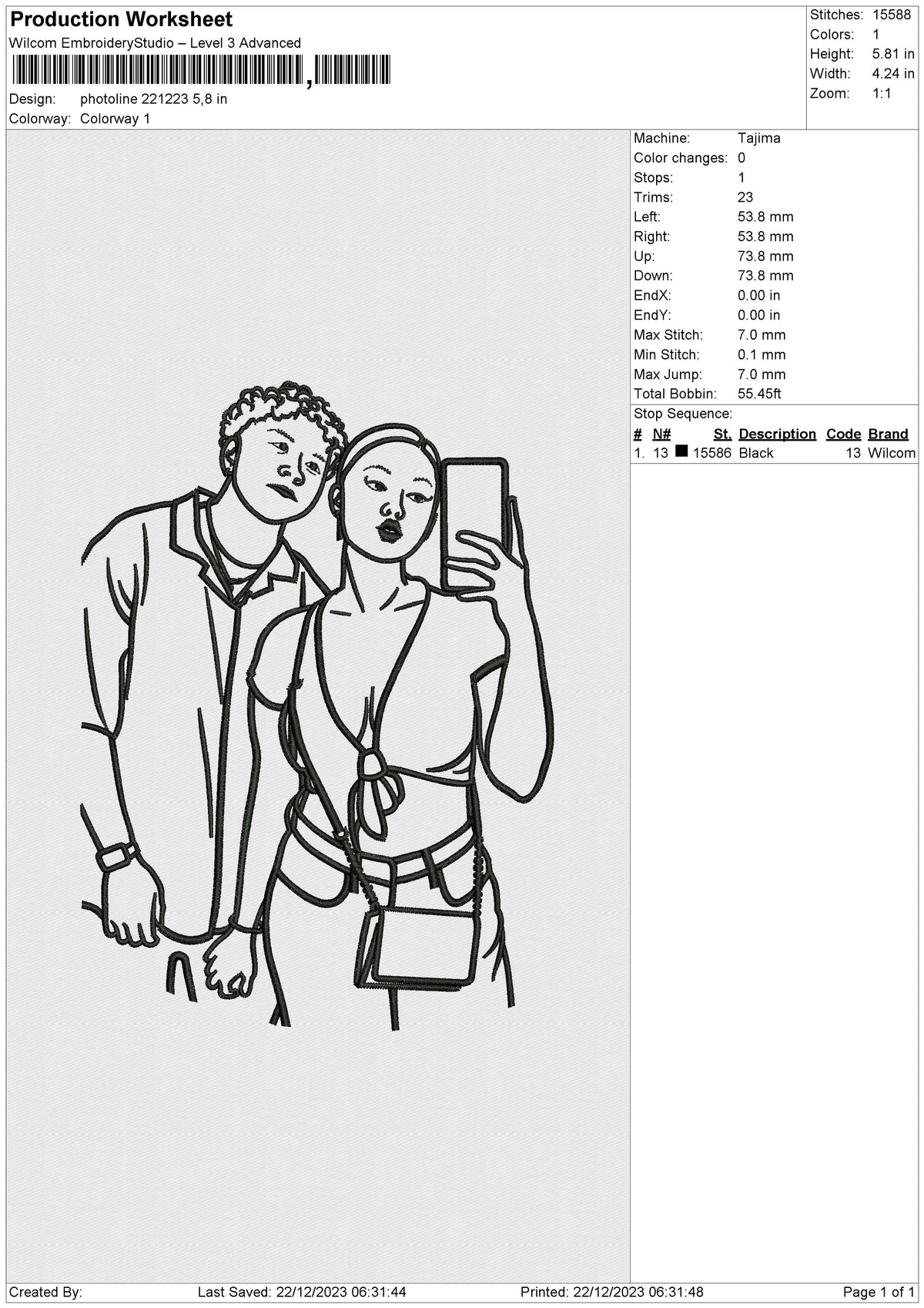Photoline 221223 Embroidery File 6 size