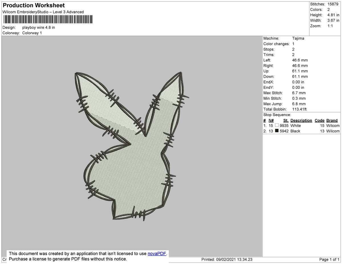 Playboy Wire Embroidery