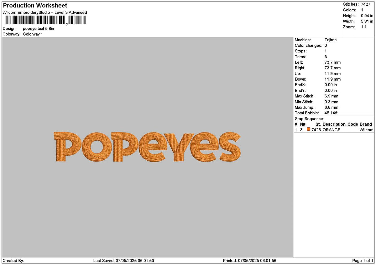 Popeyestext 0705 Embroidery File 6 sizes