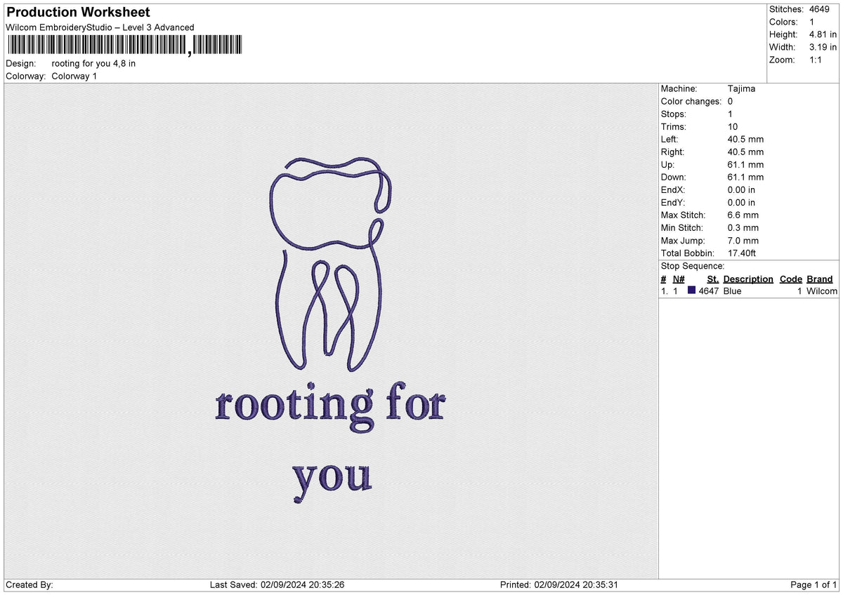Rooting for you Embroidery File 6 size