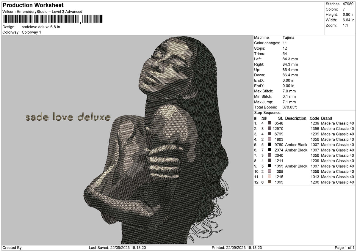 Sade Love embroidery File 6 sizes