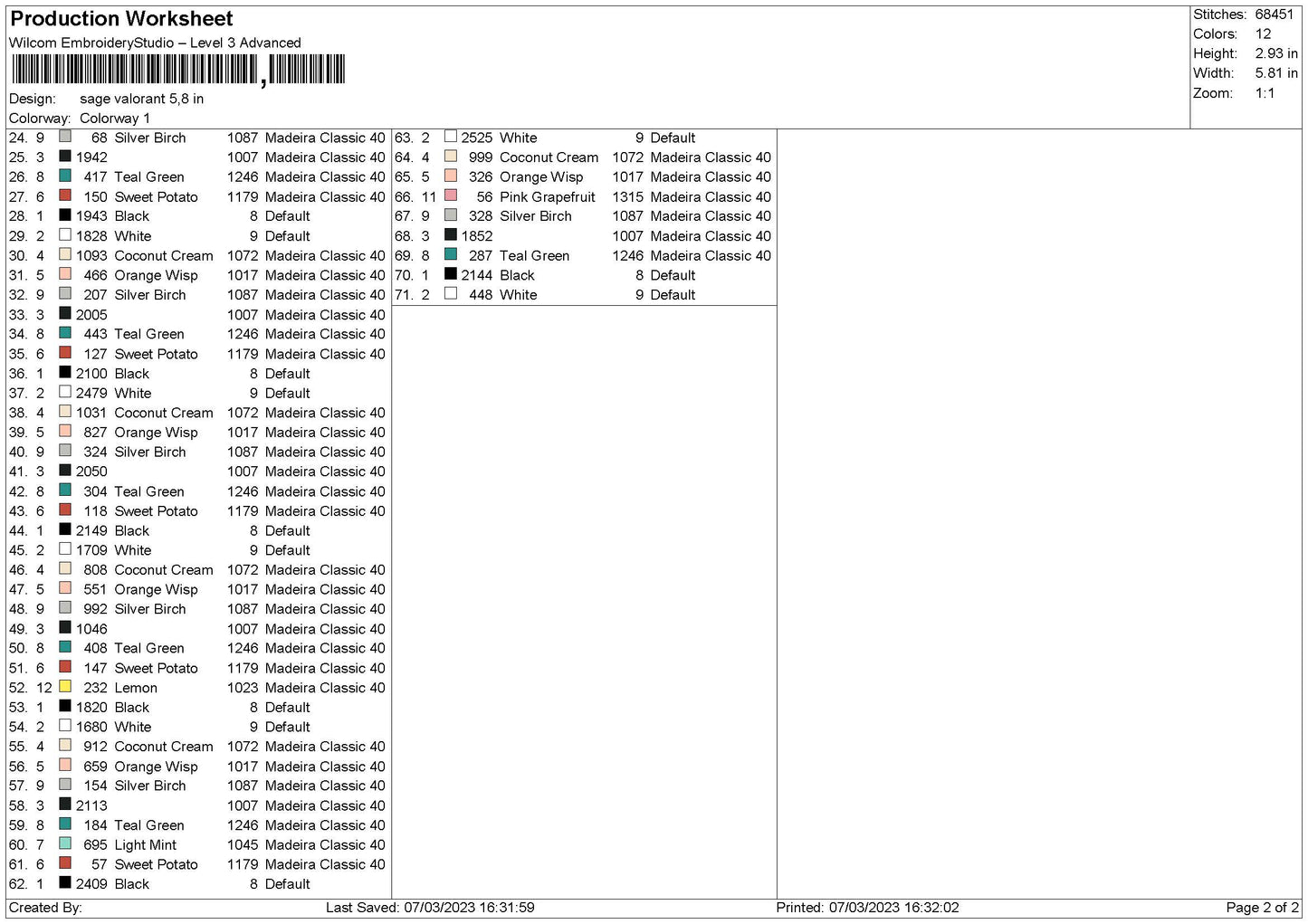 Sage Square Embroidery File 6 sizes