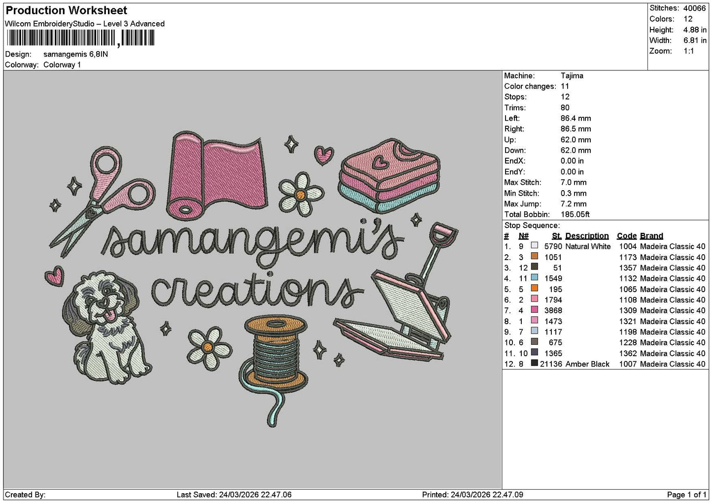 Icons 2403 Embroidery File 6 sizes