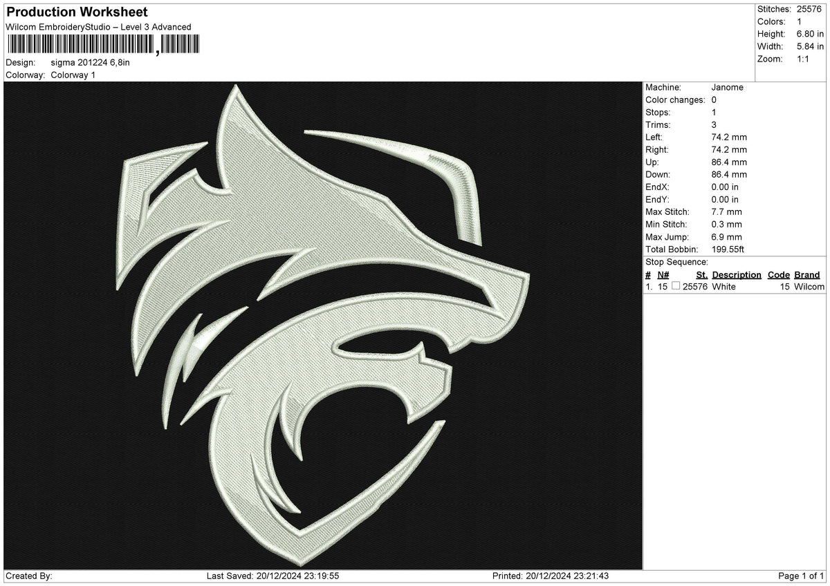 Sigma 201224 Embroidery File 6 size