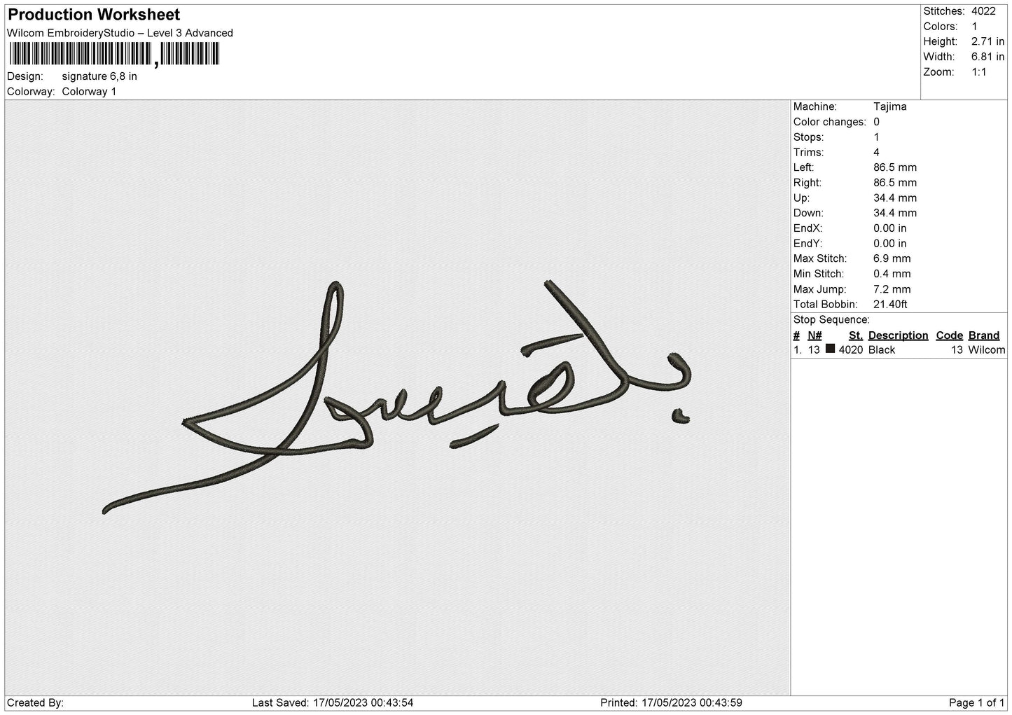 Signature Embroidery