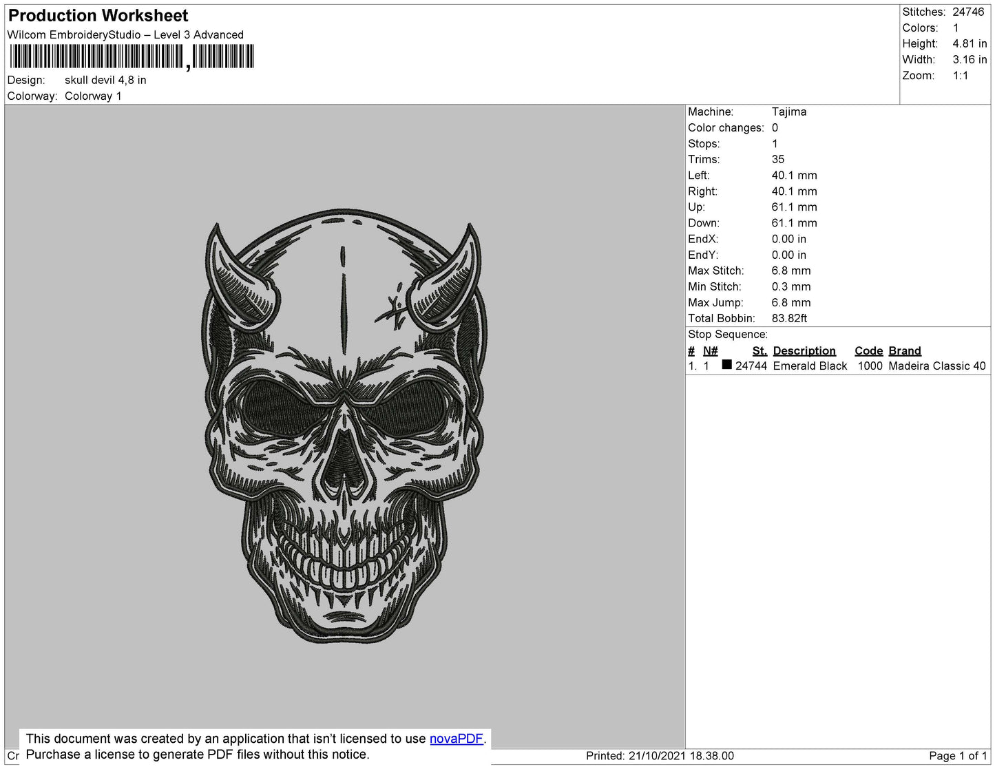 Skull Devil Embroidery