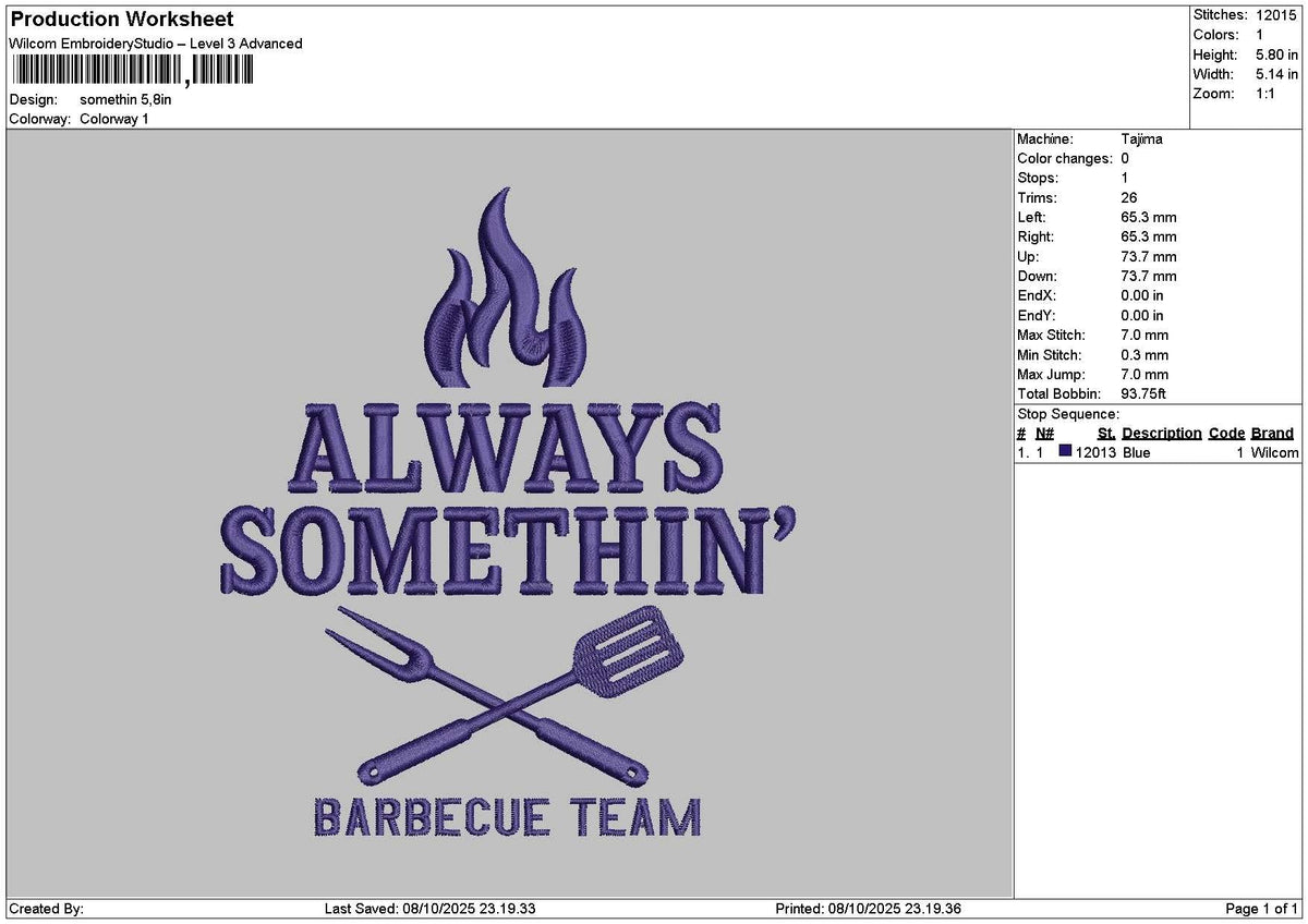 Somethintext Embroidery File 6 sizes