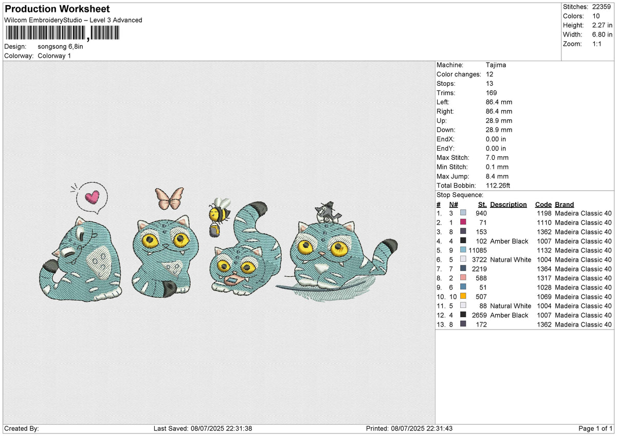 SongSong Embroidery File 6 size