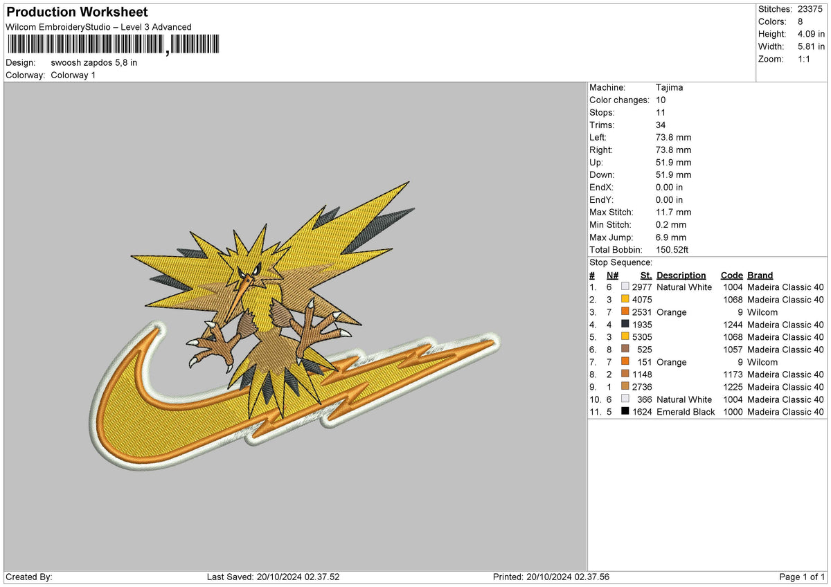 Swoosh Zepdos Embroidery File 6 sizes