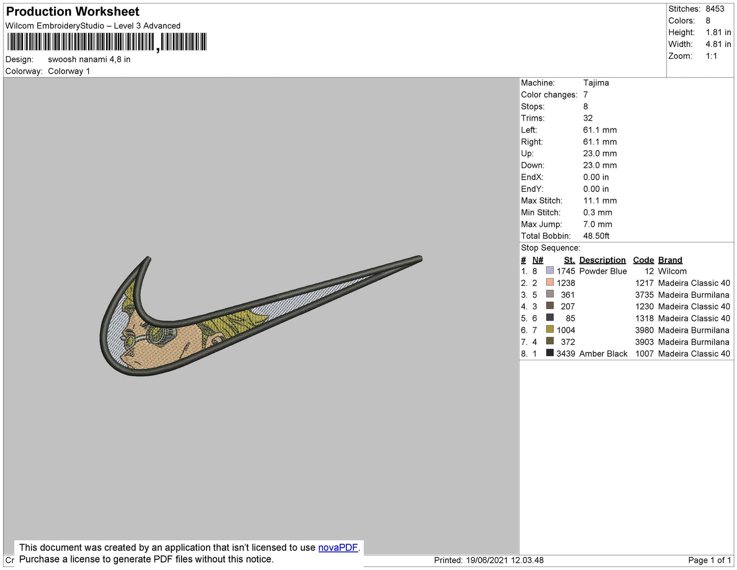 Swoosh Nanami Embroidery