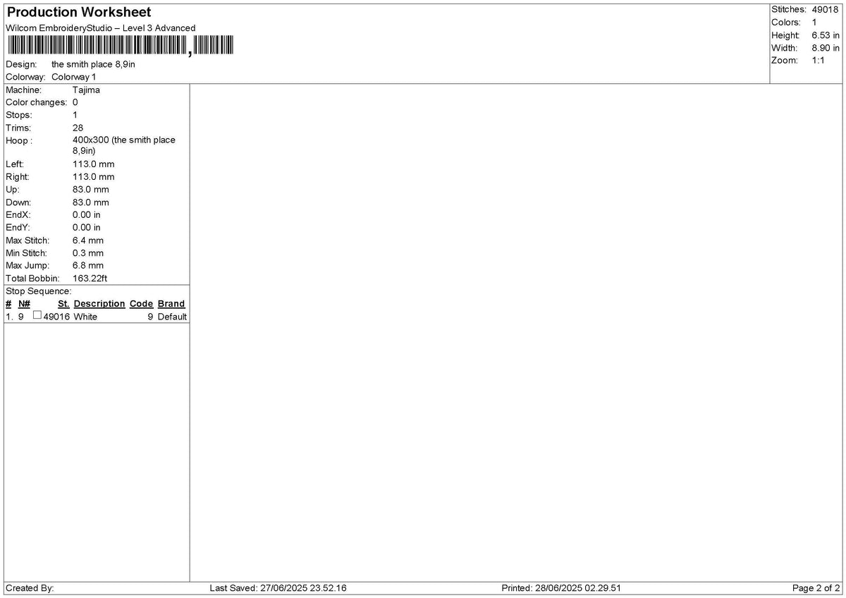 Place Outline Embroidery File 6 sizes