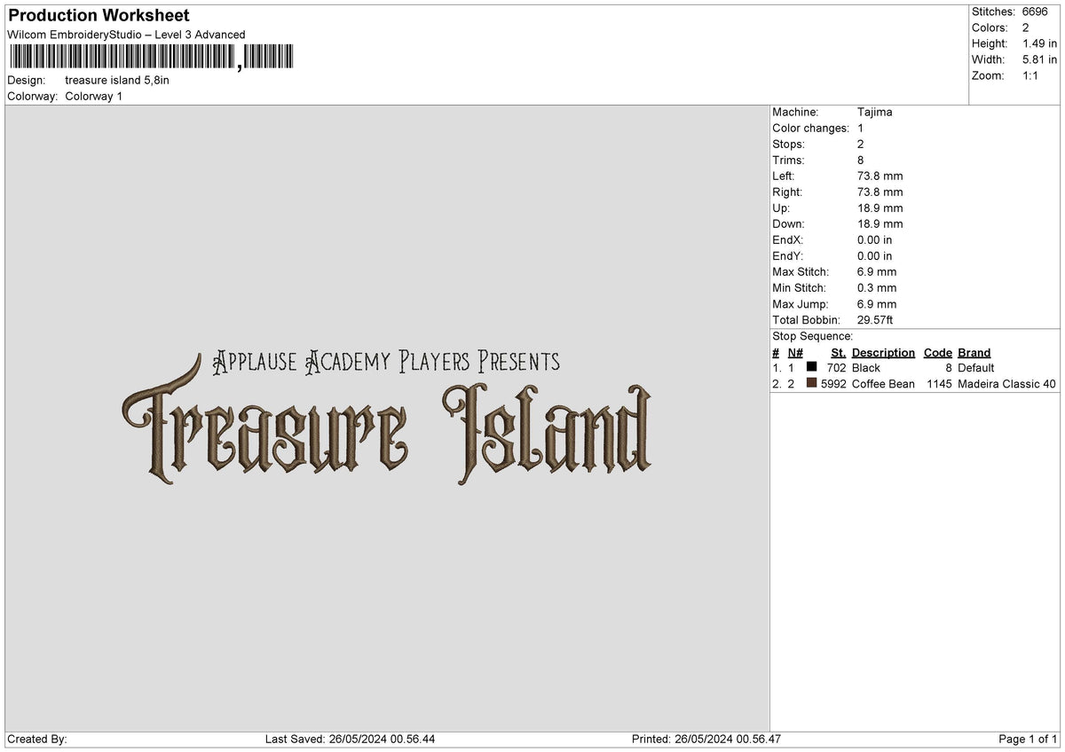 Islandtext 2605 Embroidery File 6 sizes