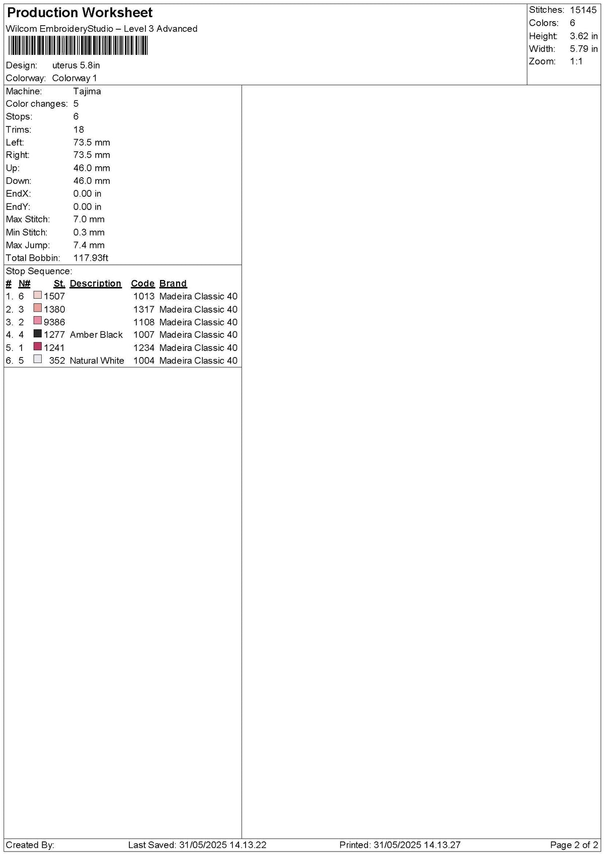 Uteruschibi Embroidery File 6 sizes