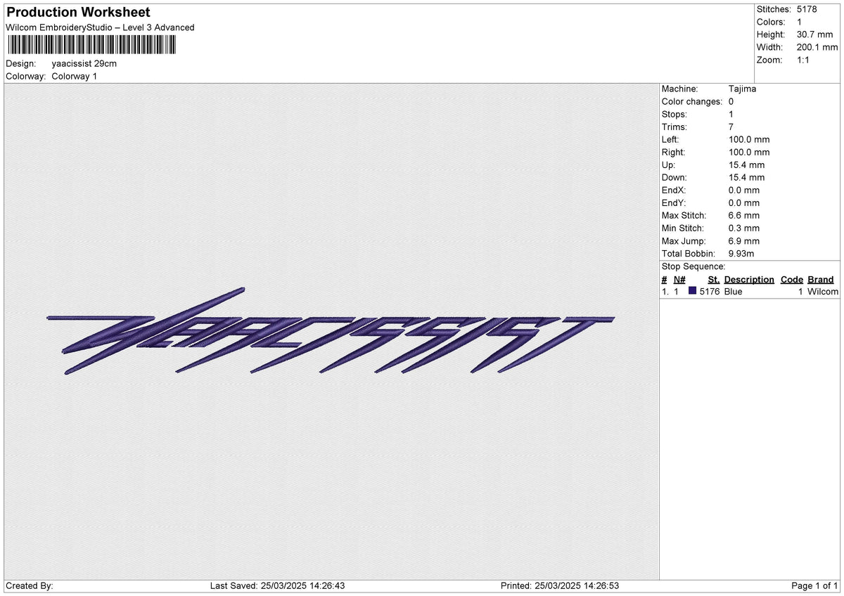 Yaacissist Embroidery File 6 size