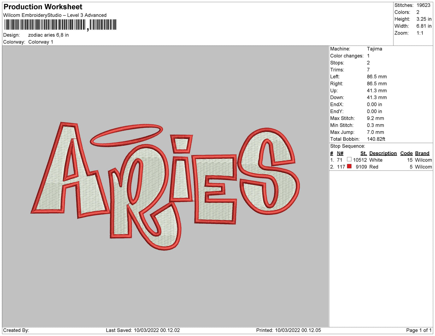 Aries Embroidery