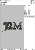12M Black Embroidery File 6 sizes