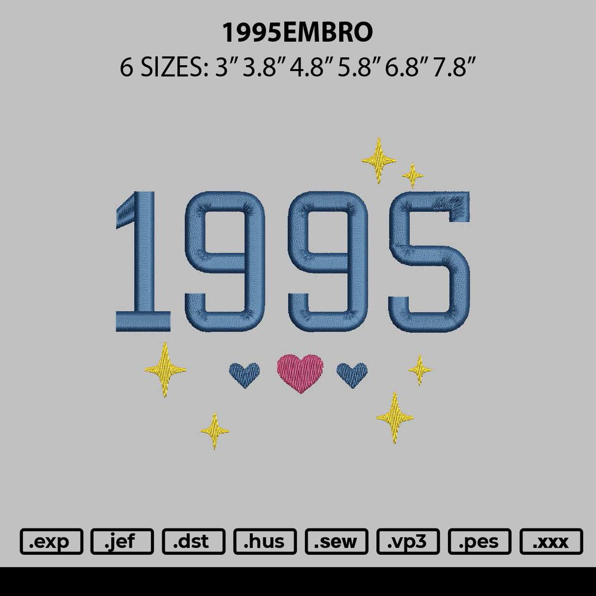 1995embro Embroidery File 6 sizes