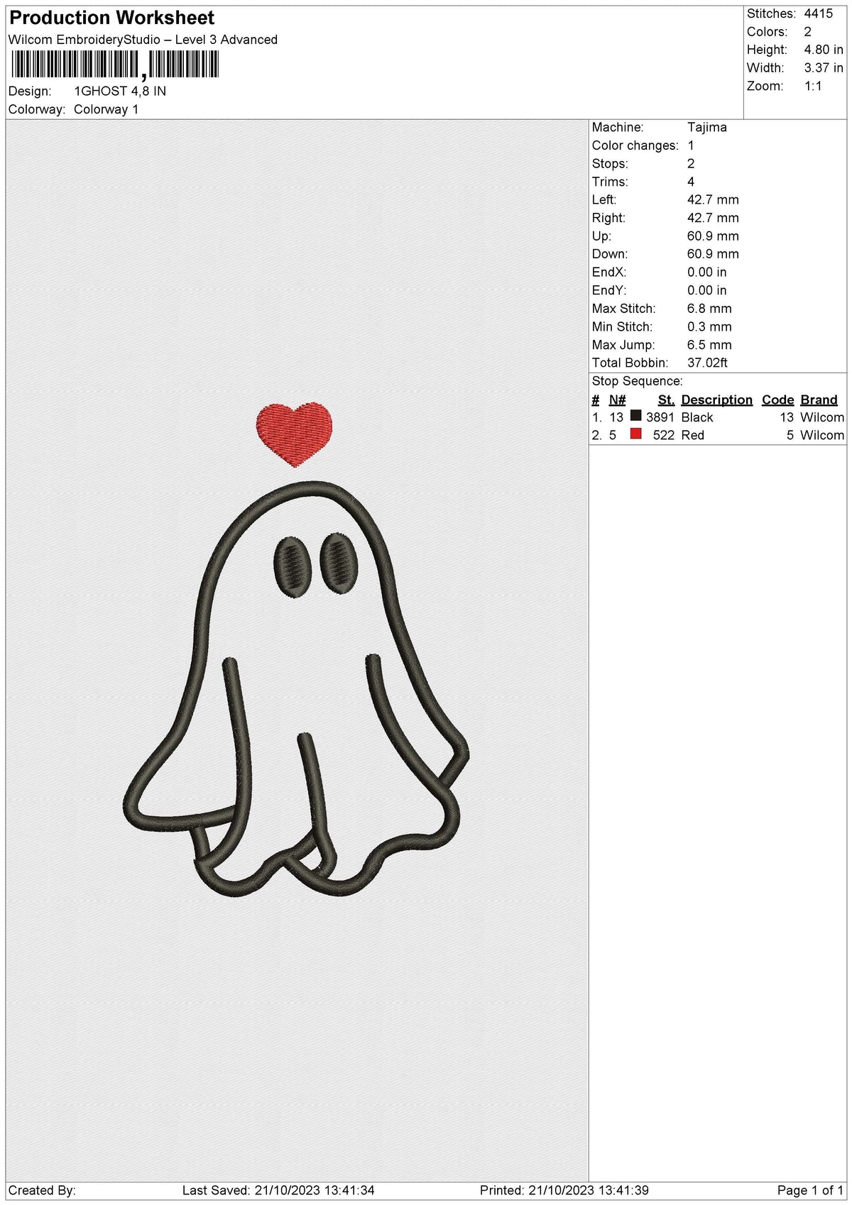 1GHOST V1 Embroidery File 6 size