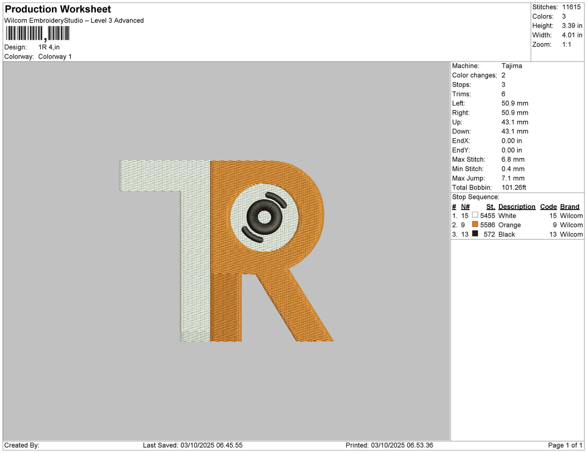 1R Embroidery File 6 size