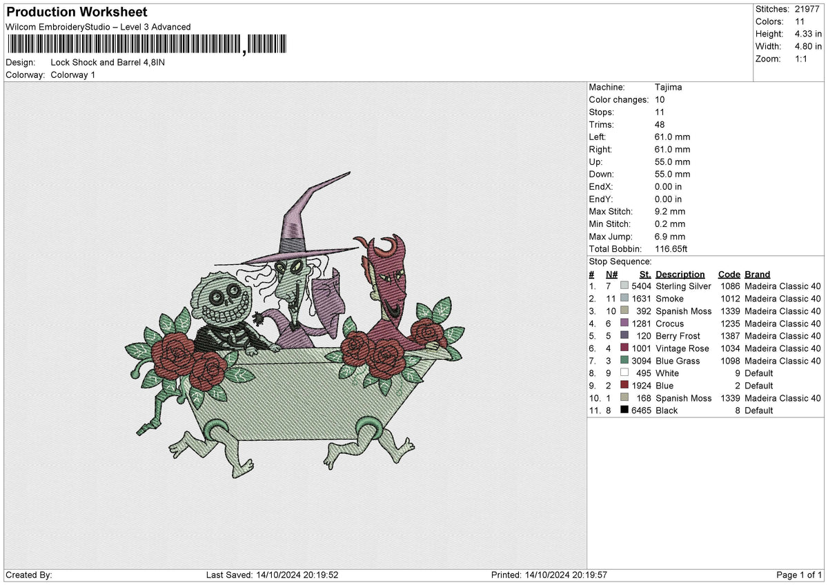 Lock Shock and Barrel Embroidery File 6 size