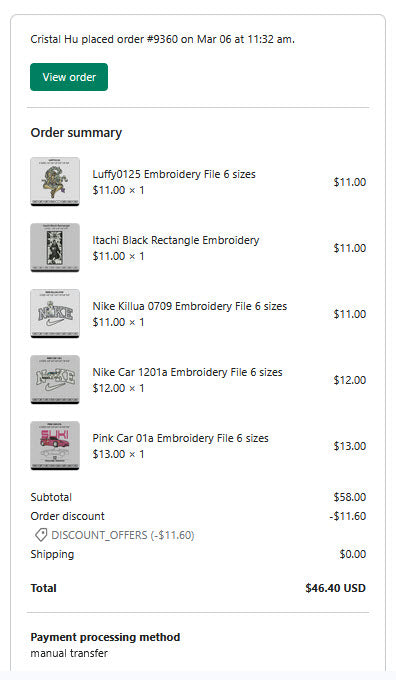 Cristal Hu   order #9360