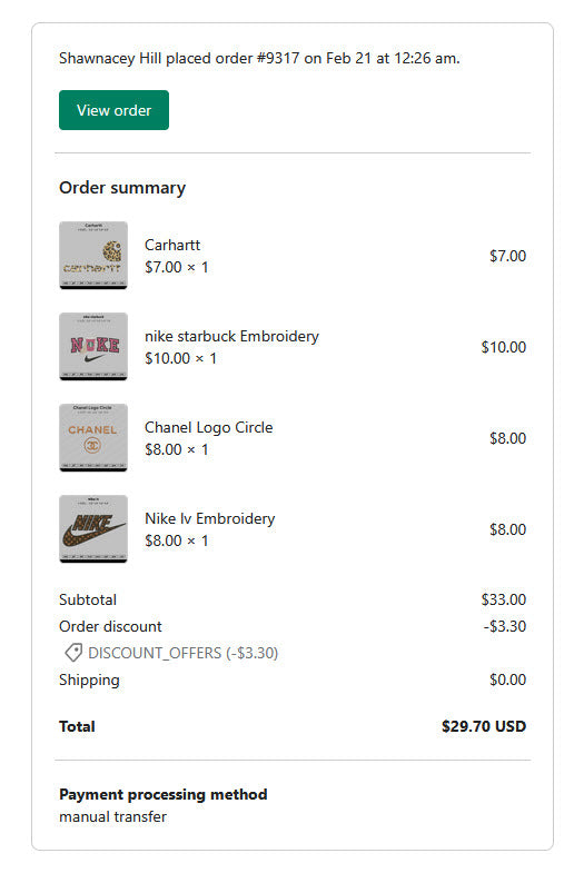 Shawnacey Hill  order #9317