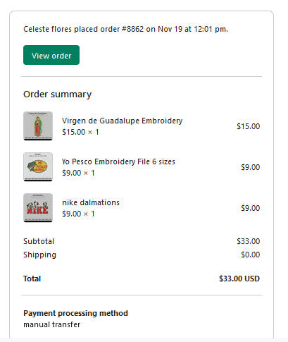Celeste flores  order #8862