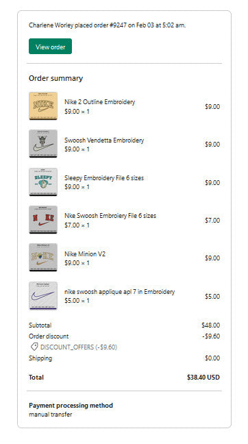 Charlene Worley   order #9247