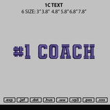 1C Text Embroidery File 6 sizes