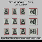 Outlaw01to12 Embroidery 12 Files