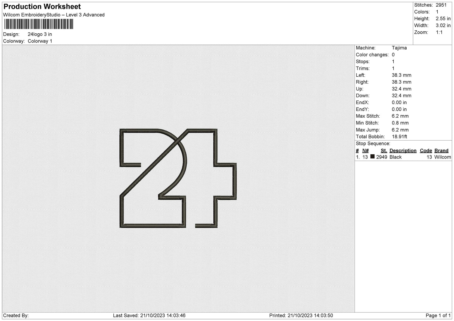 24logo Embroidery File 6 size