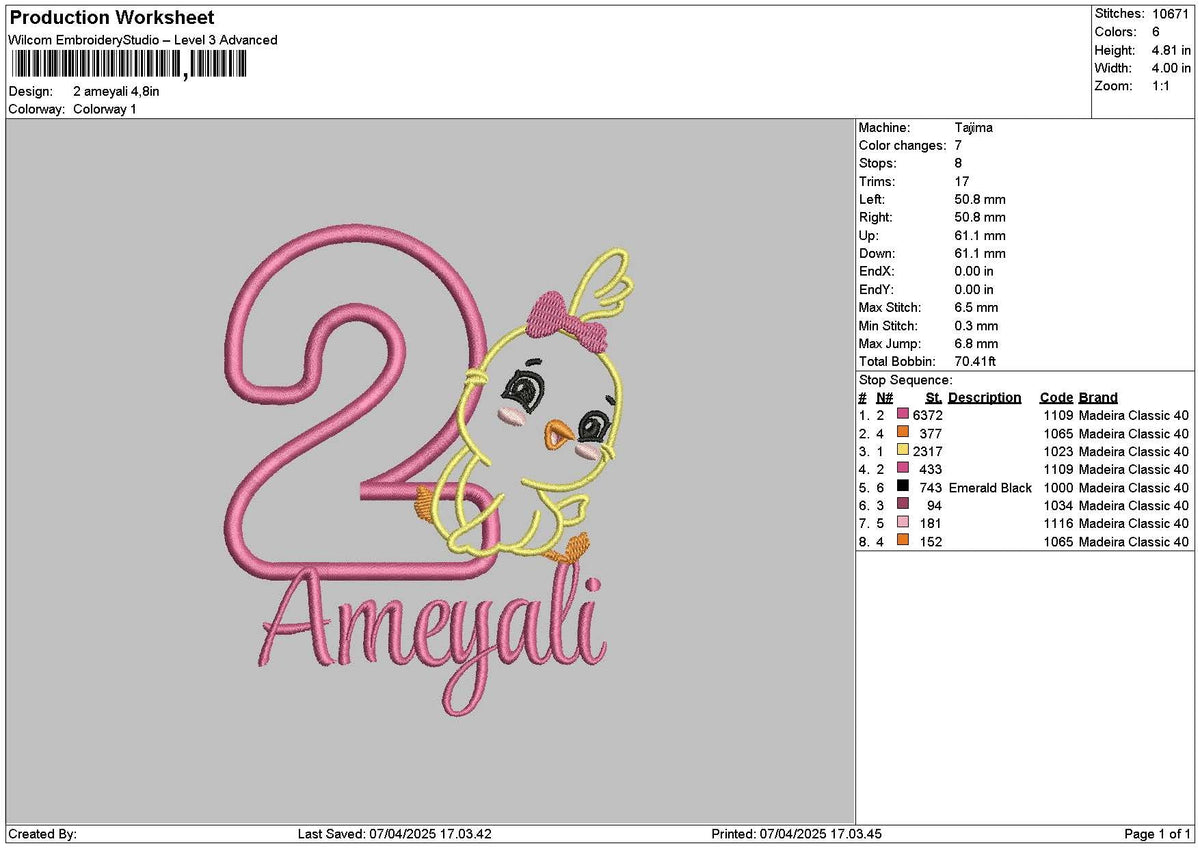 Ameyalitext Embroidery File 6 sizes