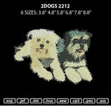 2dogs 2212 Embroidery File 6 sizes