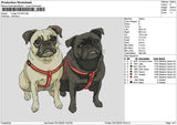 2 Dogs 2312 Embroidery File 6 sizes