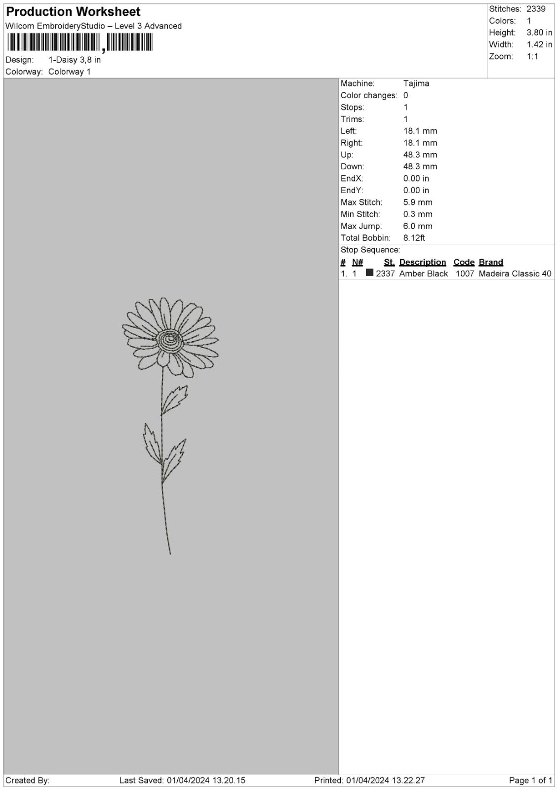 Flowers Pt1 separated 6 Files Embroidery