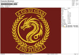 2nd flight Embroidery File 6 sizes