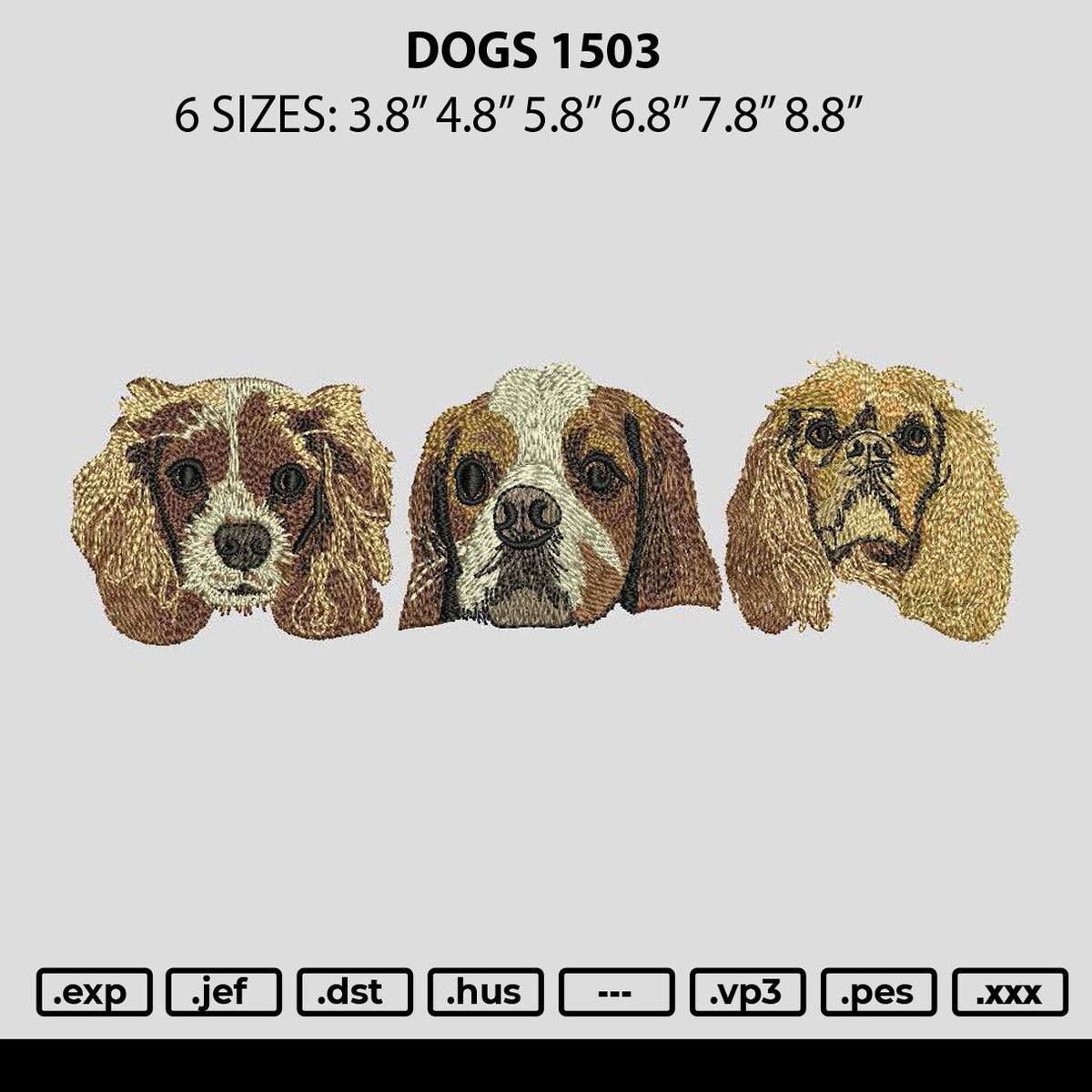 Dogs 1503 Embroidery File 6 sizes